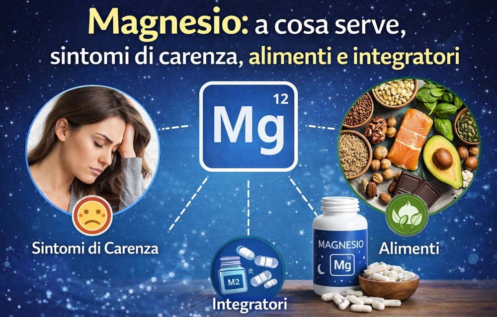 Magnesio a cosa serve, sintomi di carenza, alimenti e integratori